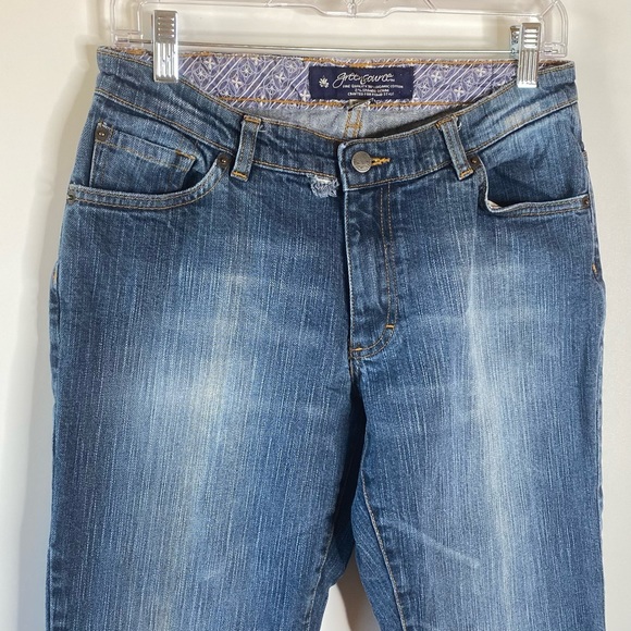 Green Source Womens Jeans Sz 6 Organic Cotton Stretch Distressed Denim Flare - Picture 2 of 11